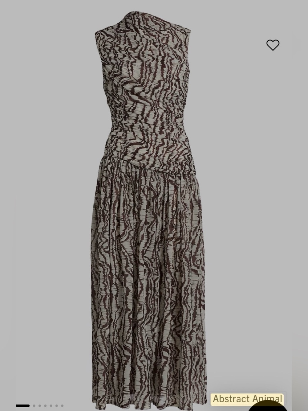 NICHOLAS Brown and White Abstract Animal Print Sleeveless Maxi Dress
